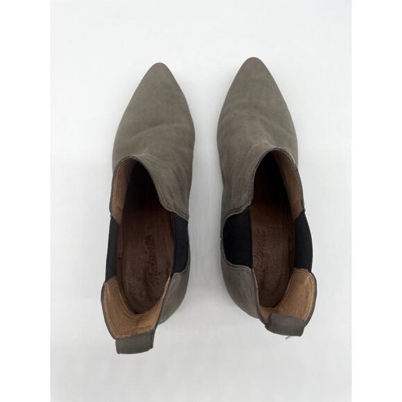 Madwell Nico Boot Chelsea Gray Suede Leather Ankle Booties Size 9 Pointed Toe - Picture 4 of 12